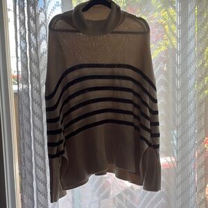 GAP Cream and Black Cowl Neck Sweater